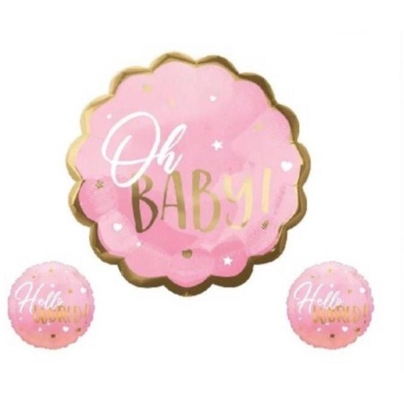 Hello Baby Pembe 3 lü Folyo Balon