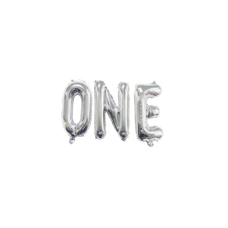 One Gümüş Renk 1 Yaş Folyo Balon 40 cm