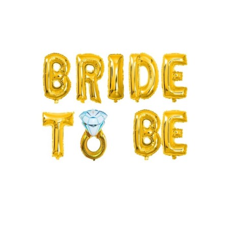 Brıde To Be Gold Yüzüklü Folyo Balon Seti