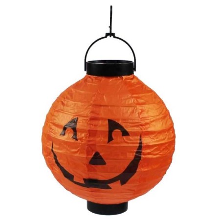 Halloween Japon Feneri Led Pilli Turuncu Balkabağı