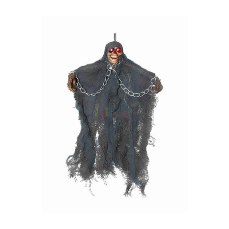 Halloween İskelet Korkuluk Işıklı Sesli 30 Cm Mavi