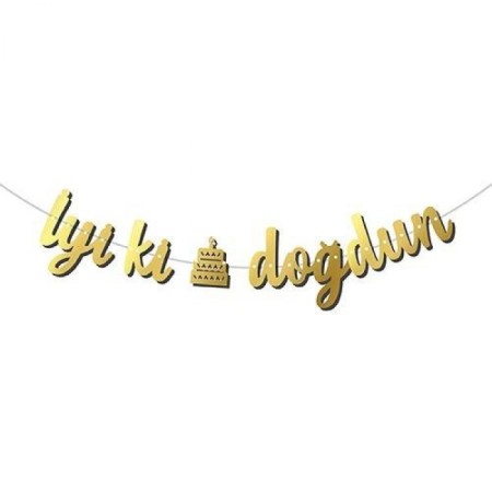 İyi Ki Doğdun Kaligrafi Banner Gold