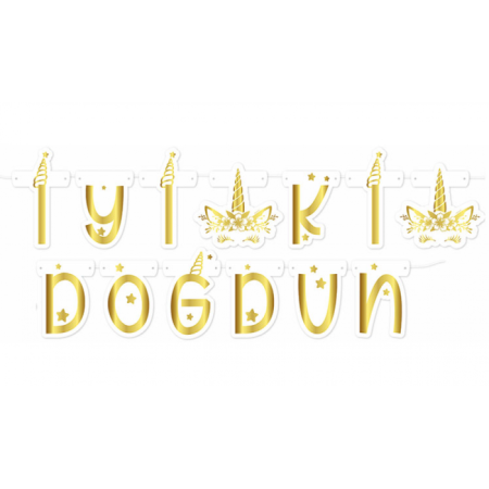 Unicorn İyi Ki Doğdun Gold Banner