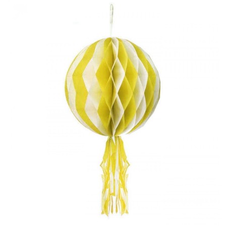 Süs Petek Beyaz Sarı Ponpon 