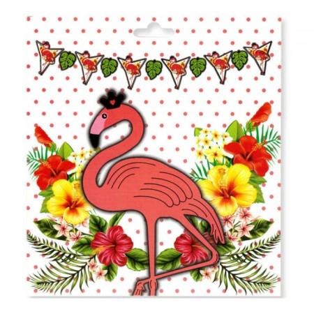 Flamingo Taçlı Yaldızlı Banner
