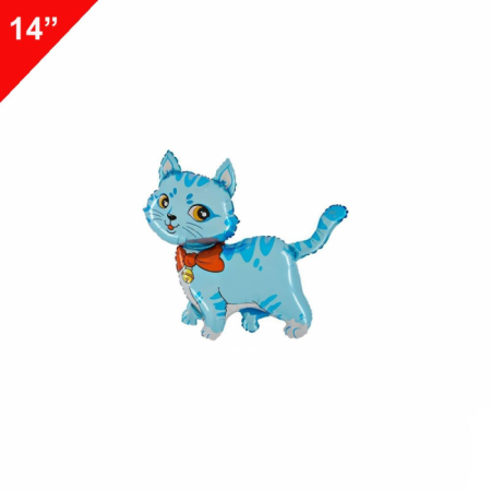 Kedi Folyo Balon Mavi Mini 14 inç