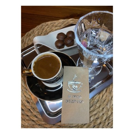 Gümüş Yaldızlı Kraft Bi Fincan Antidepresan Peçete 6x12 cm