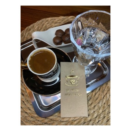 Gold Yaldızlı Kraft Bi Fincan Antidepresan Peçete 6x12 cm