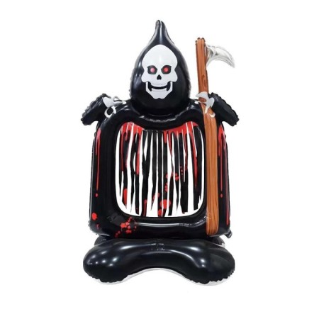 Halloween Ayaklı Orakaklı İskelet Folyo Balon 125x69 cm