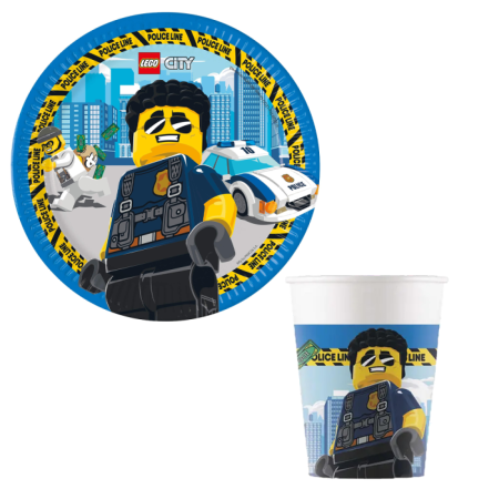 Lego City Temalı Karton Tabak Bardak 8 li