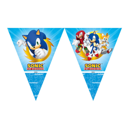 Sonic Temalı Üçgen Bayrak Flama 290 cm