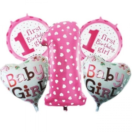 1 First Bırthday Girl Folyo Balon