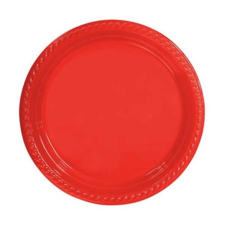 Kırmızı Plastik Tabak 22 cm