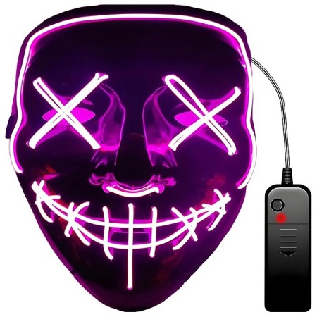 Halloween Maske Neon Fuşya Işıklı