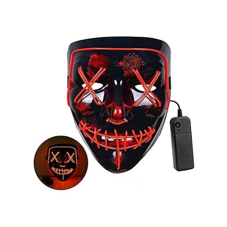 Halloween Maske Neon Turuncu Işıklı
