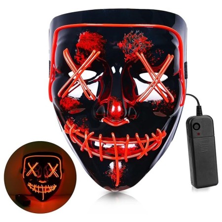 Halloween Maske Neon Kırmızı Işıklı