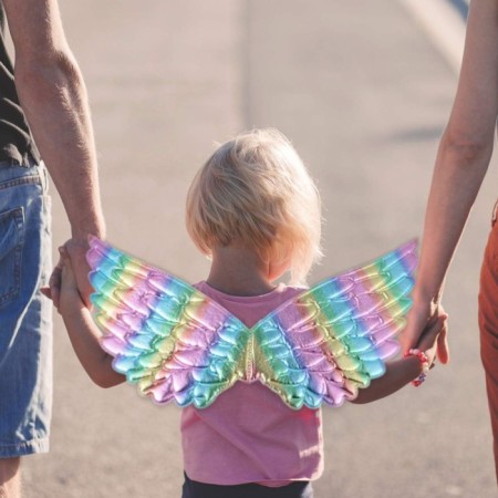 Melek Kanadı Saten Parlak Makaron Renkli 45x25 cm