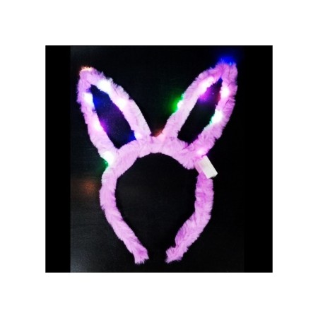 Mor Tavşan Peluş Işıklı Taç 13x10 cm