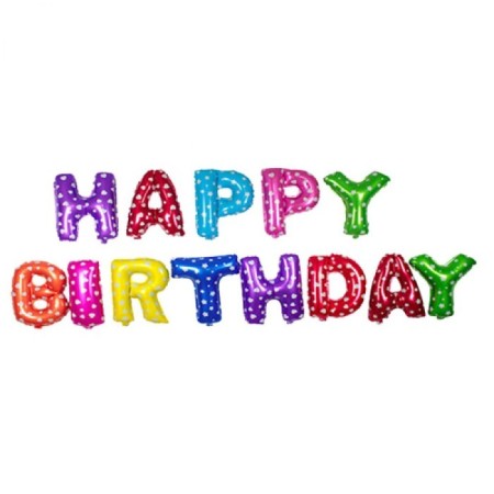 Happy Bırthday Renkli Folyo Balon
