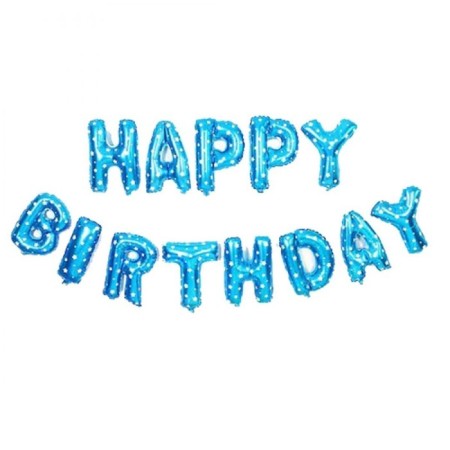 Happy Bırthday Mavi Renkli Folyo Balon