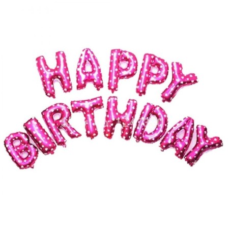 Happy Bırtday Pembe Renkli Folyo Balon