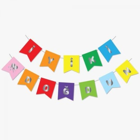 İyi Ki Doğdun Yazı Renkli/ Gümüş Banner