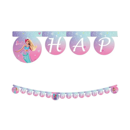 Barbie Temalı Happy Bırthday Banner 2,10 cm