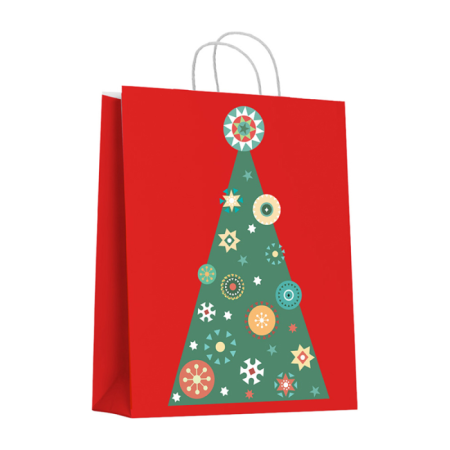 Yılbaşı Hediye Çantası Kırmızı 25x12x31 cm 1Adet