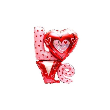 Kalpli Love Yazılı Folyo Balon Sevgililer Günü Balonu