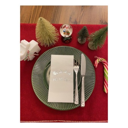 Gümüş Yaldızlı Beyaz Yılbaşı Ho Ho Ho Yazılı Peçete