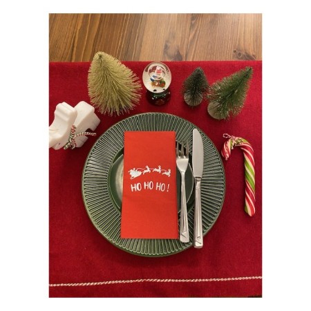 Gümüş Yaldızlı Kırmızı Yılbaşı Ho Ho Ho Yazılı Peçete