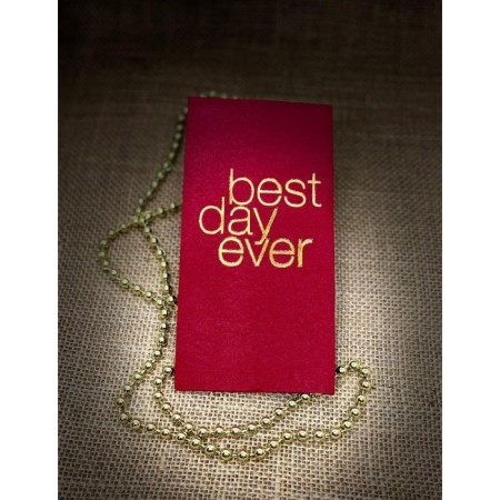 Gold Yaldızlı Kırmızı Best Day Ever Garson Katlama Peçete