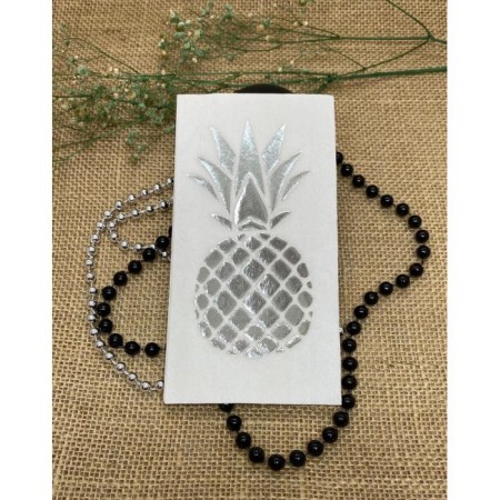 Gümüş Yaldızlı Beyaz Ananas Peçete