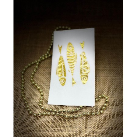 Gold Yaldızlı Beyaz 3 lü Balık Peçete