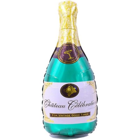 Yeşil Şampanya Şişesi Folyo Balon 93-48 cm