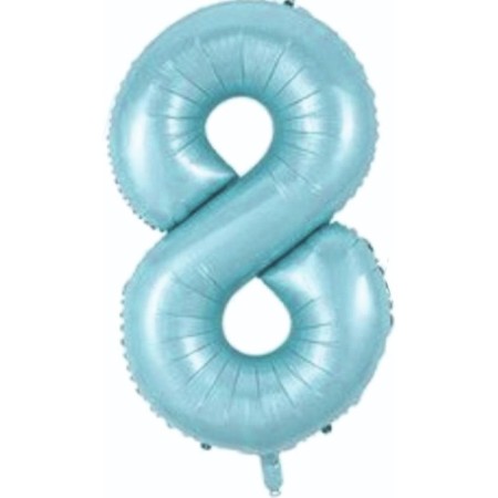 8 Rakam Açık Mavi Folyo Balon 76 cm