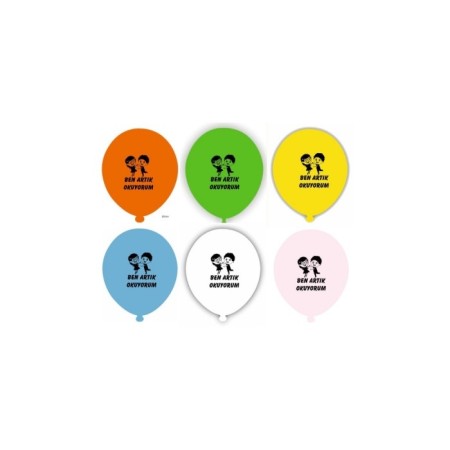 Ben Artık Okuyorum Balonu 50 Adet Balon Çubuğu Hediyeli