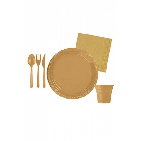 Gold Plastik Parti Seti 25 Kişilik