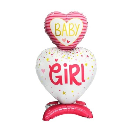 Ayaklı Baby Girl Pembe Folyo Balon 110x65 cm