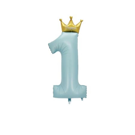 Prens 1 Rakam Mavi Folyo Balon 115 cm