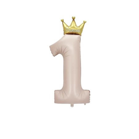 Prens 1 Rakam Pembe Folyo Balon 115 cm