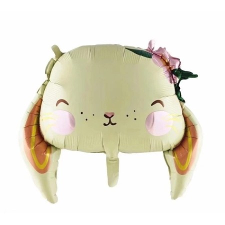 Çiçekli Tavşan Folyo Balon 65x54 cm