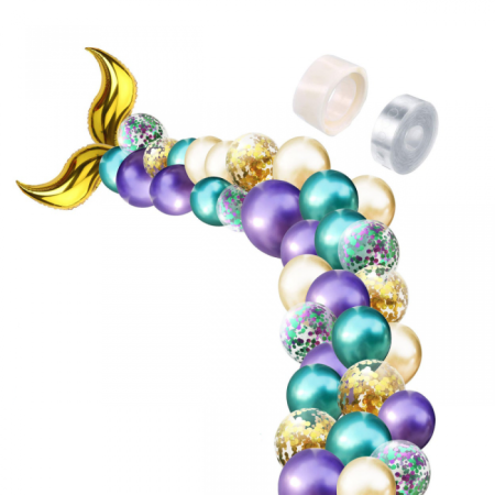 Deniz Kızı Gold Kuyruklu Balon Zincir Seti