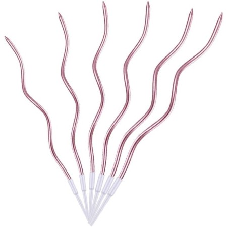 Pembe Burgulu Mum 6 lı 12 cm