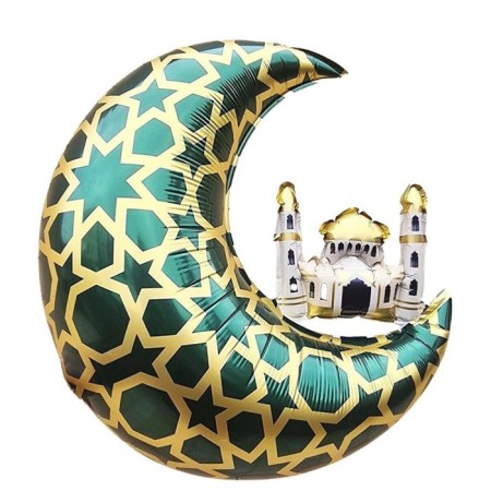Kubbeli Hilal Folyo Balon Yeşil 60 cm