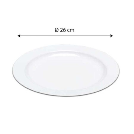 Plastik Porselen Görünümlü Beyaz Tabak 26 cm 10 lu
