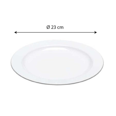 Plastik Porselen Görünümlü Beyaz Tabak 23 cm 10 lu