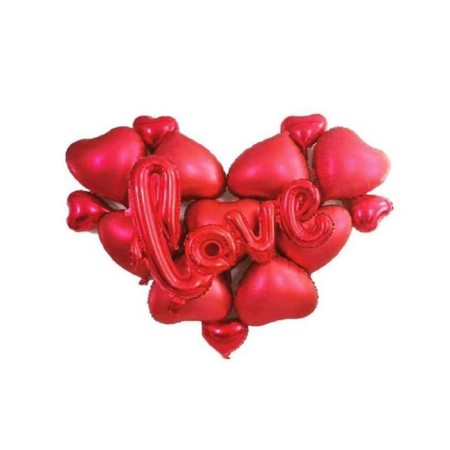 Kalpli Kırmızı Love Balon Set