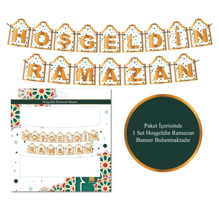 Hoş geldin Ramazan Altın Puantiyeli Banner