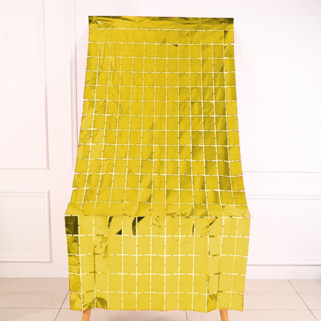 Metalize Gold PötiKare Desenli Arka Fon Süs 100x200 cm